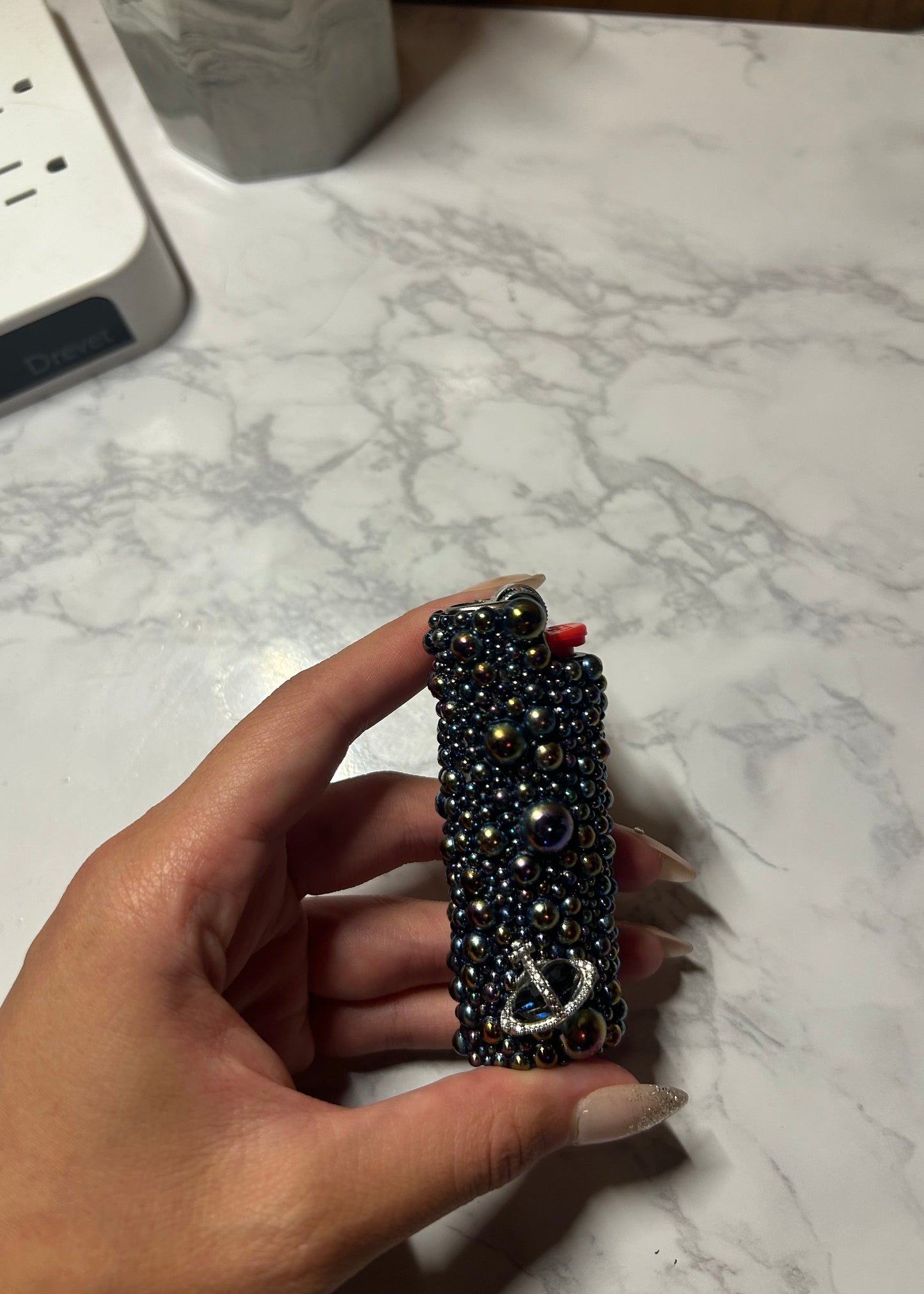 Metal Dark Bubble Lighter Case