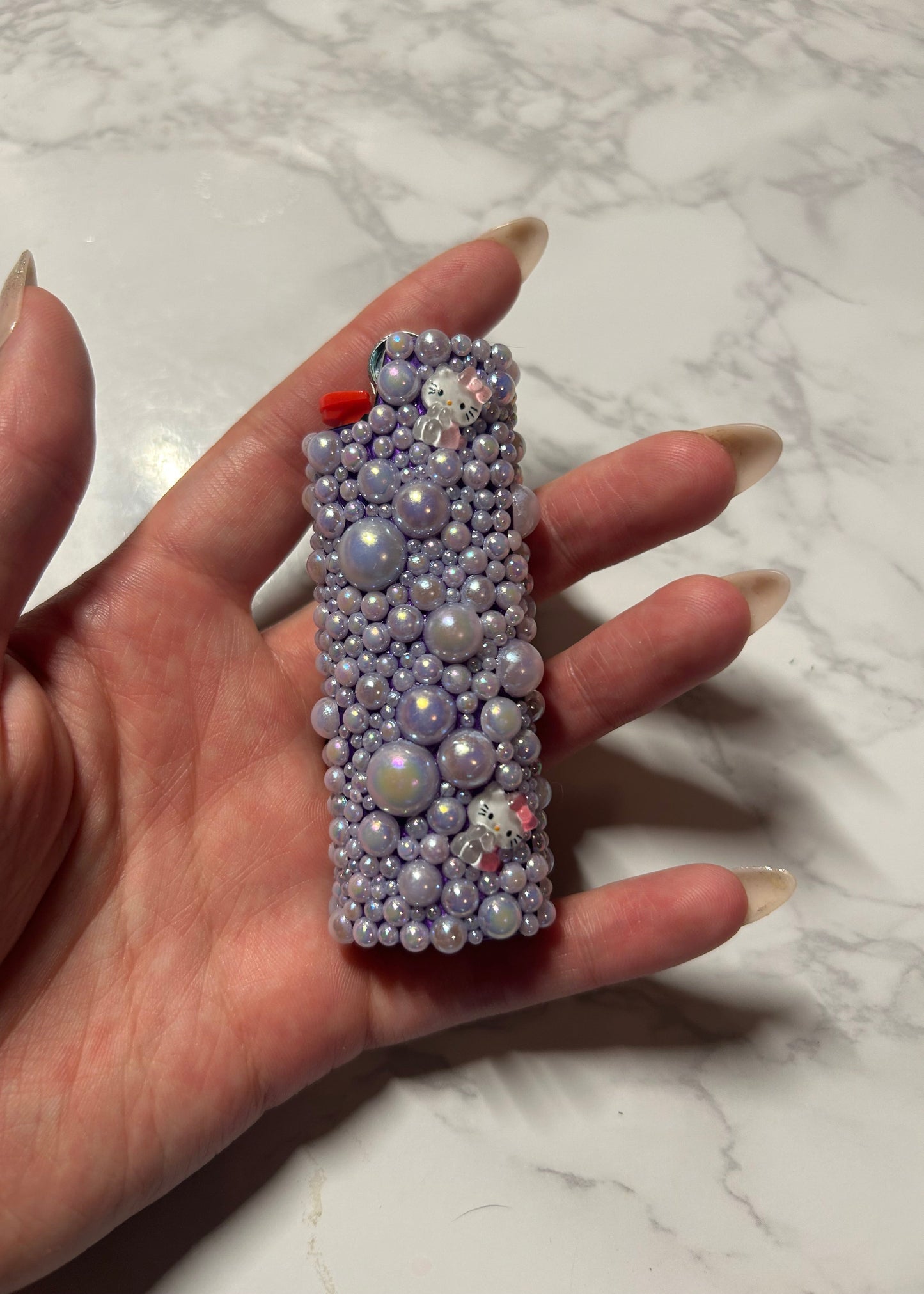 Metal Pearls & Hello Kitty Lighter Case