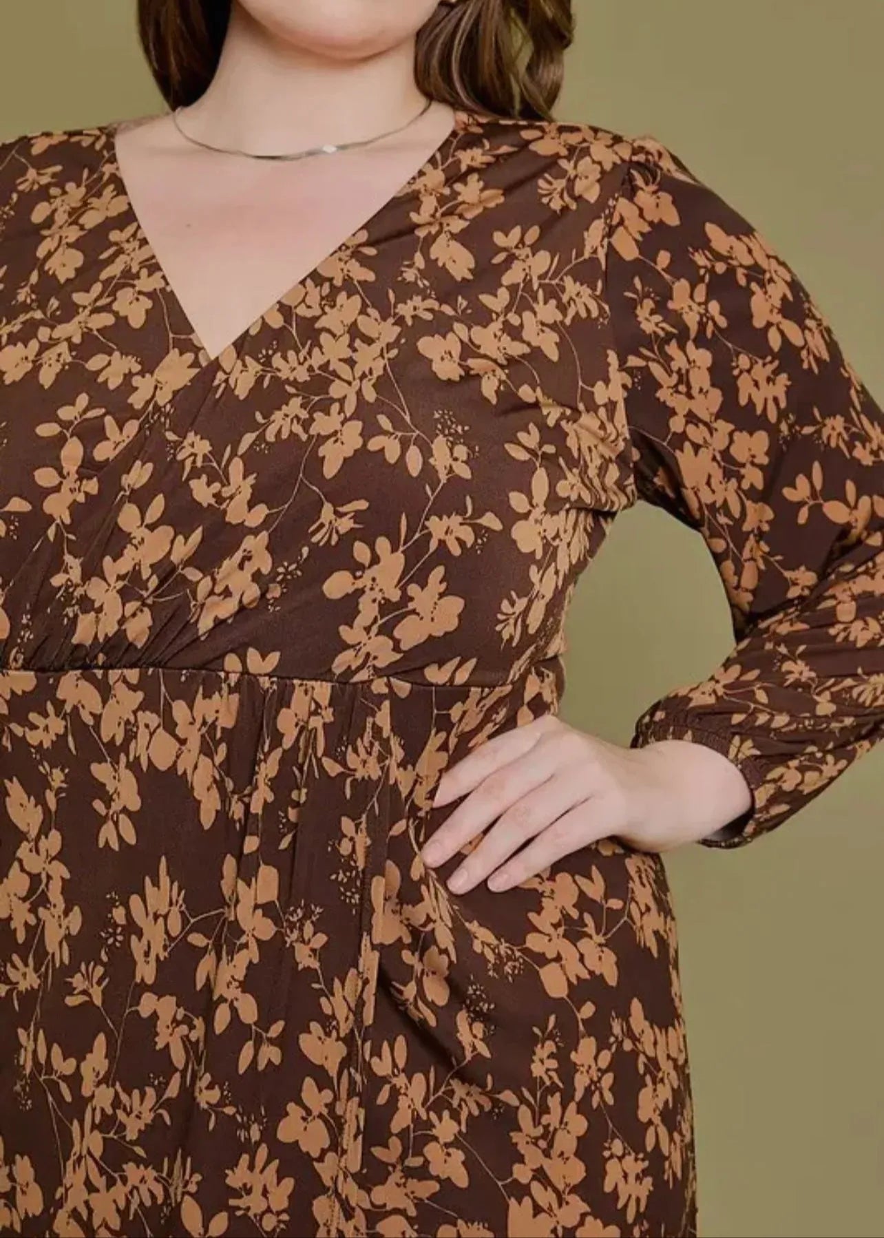 Plus Size Wrap Floral Mini Dress