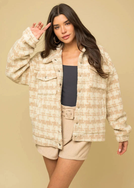 Cozy Plaid Houndstooth Shacket