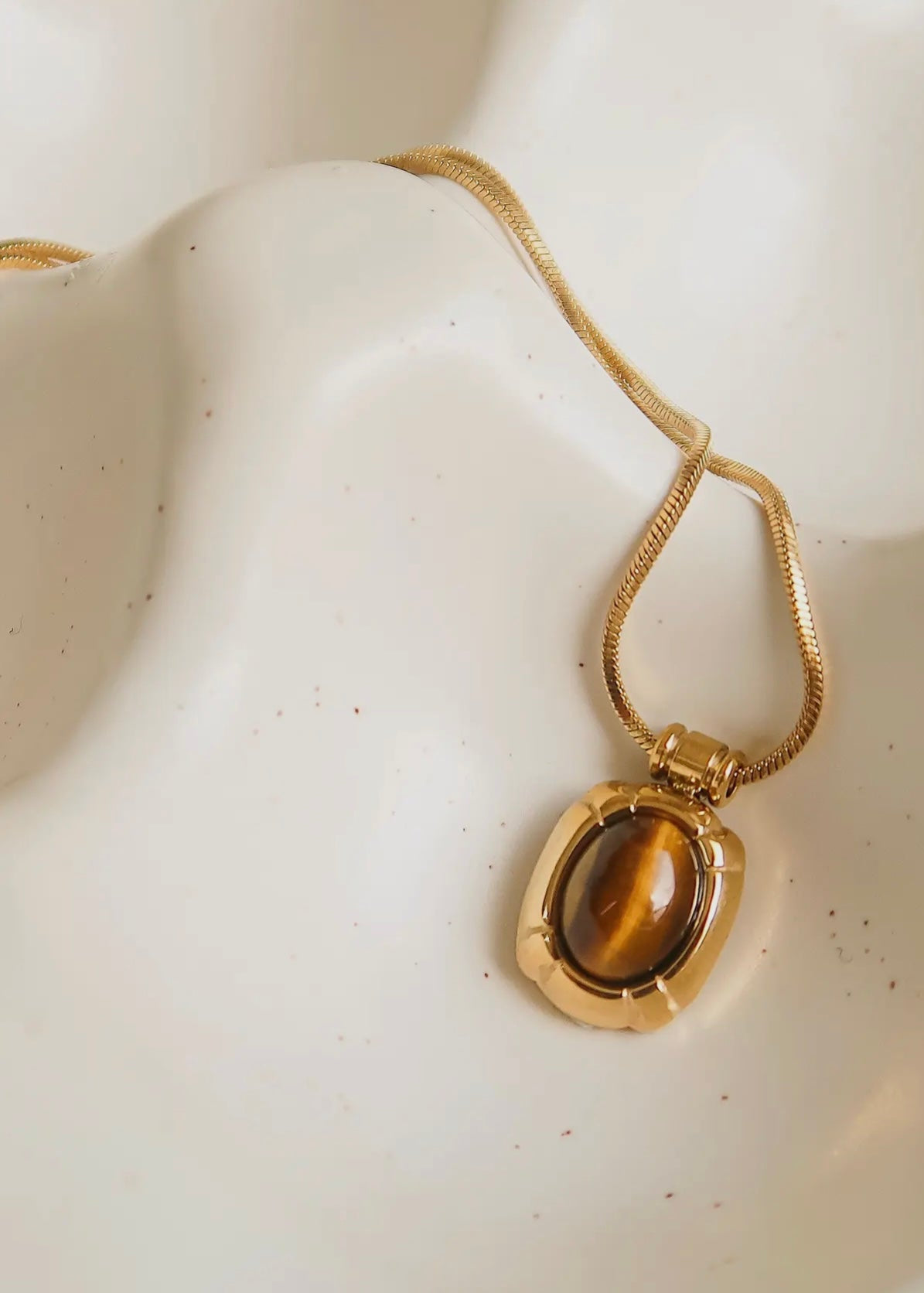 Dax 18K Gold Non-Tarnish Natural Stone Necklace