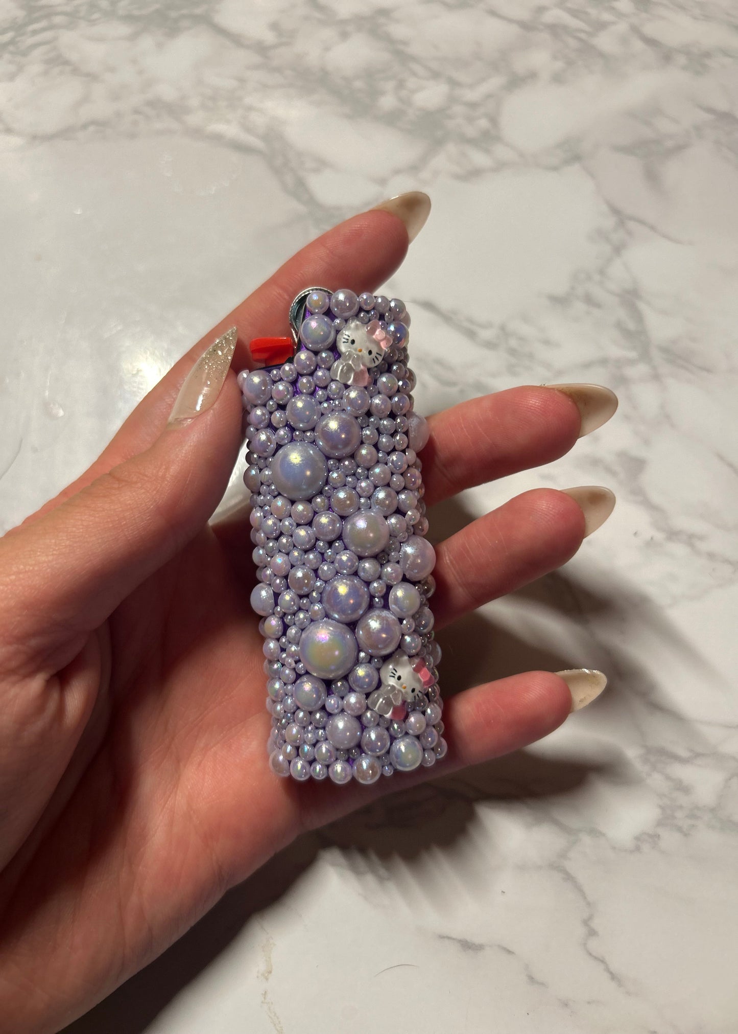 Metal Pearls & Hello Kitty Lighter Case