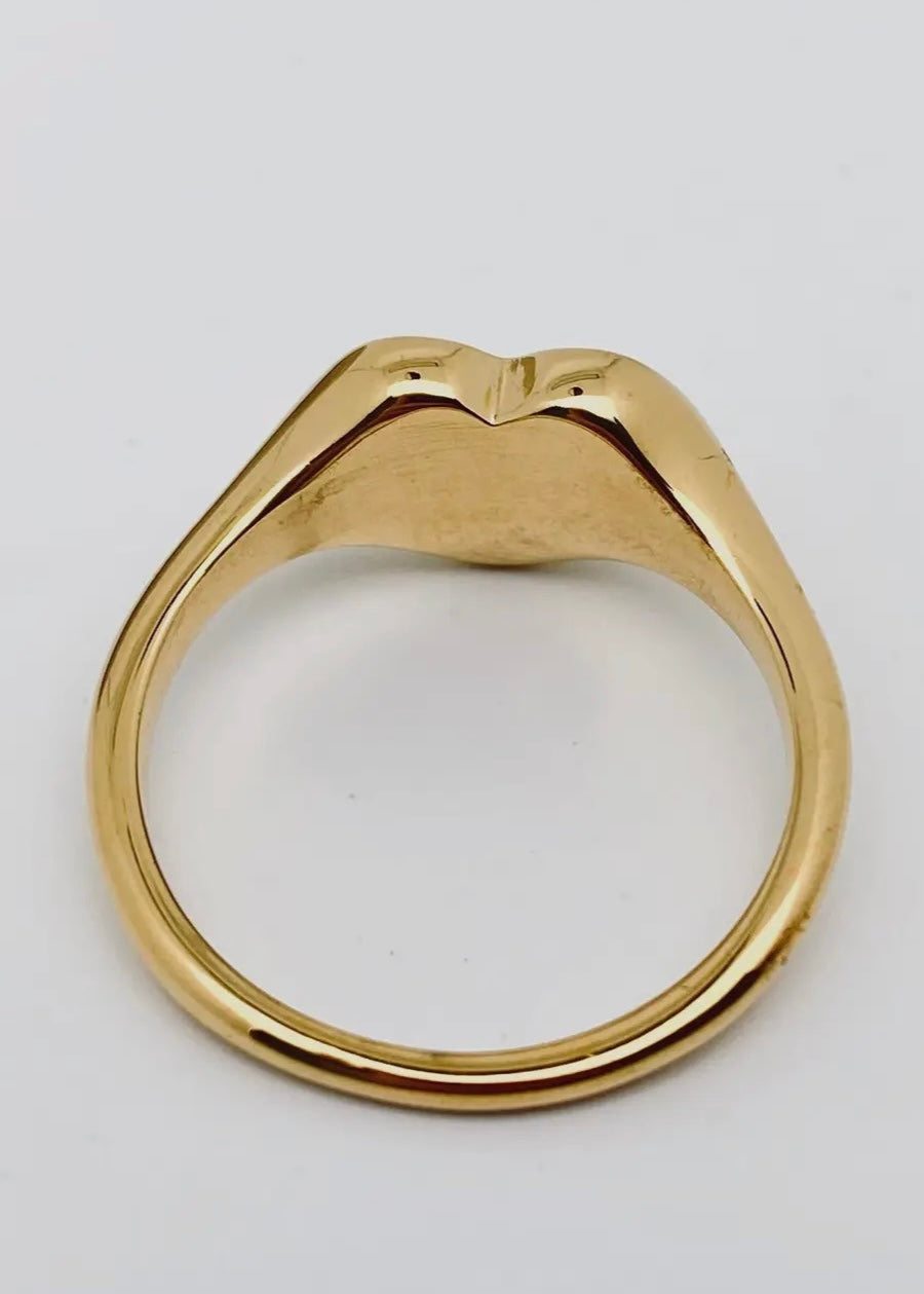 "Fuck Off" Heart-Shaped 18K Gold Plated Stainless Steel Ring
